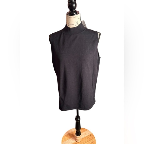 Ann Taylor Black Sleeveless Turtleneck Top NWT Size XL - Picture 2 of 4